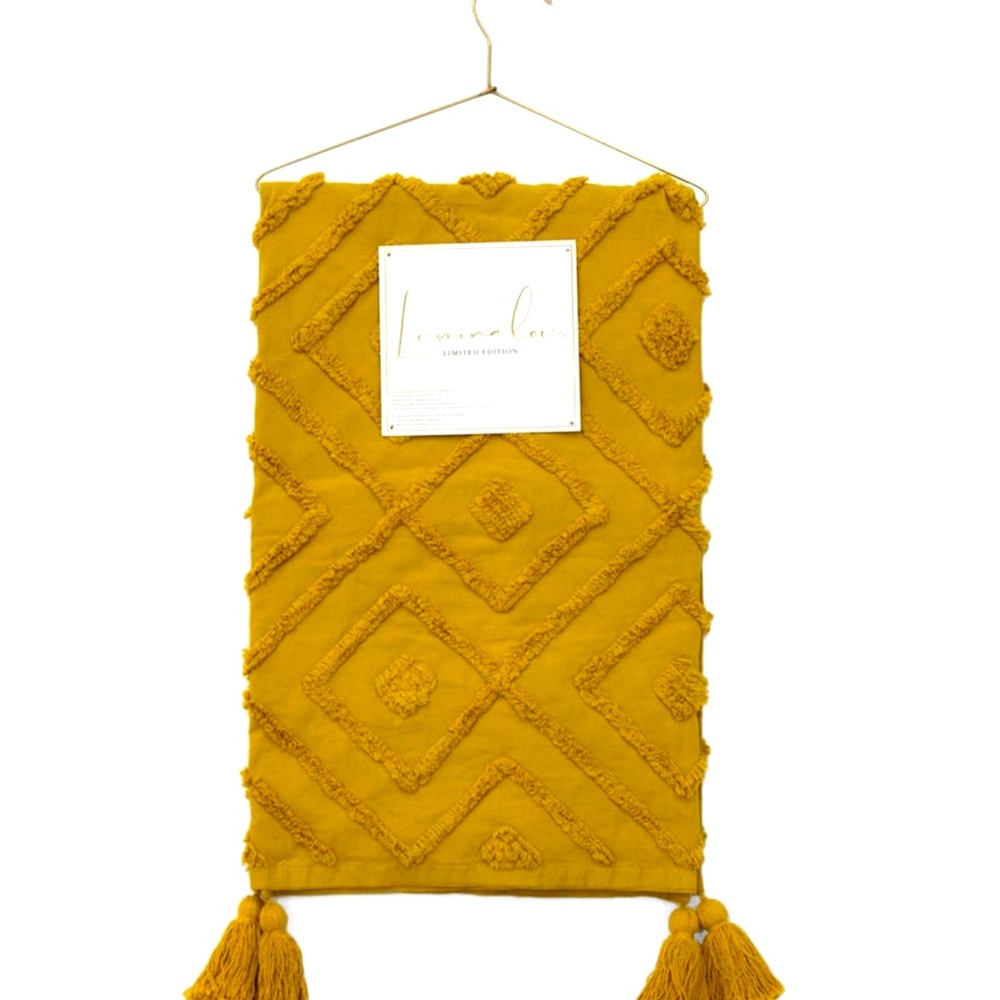 NWT Lumina Lou Artisan 34 Tassel Chenille Throw Blanket 50”x60”in Nugget…